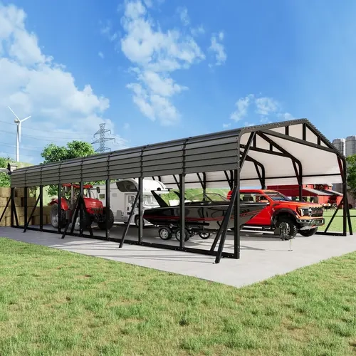 AMERLIFE 20x30 FT/20x40 FT Heavy Duty Metal Carport, All-Weather Steel Car Shelter with Galvanized Roof, Reinforced Frame and Enhanced Base for Outdoor Garage or Parking[TikTokShopFallDealsForYou]