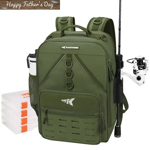 Karryall Fishing Tackle Backpack Army Green (With 4 Tackle Trays Included)-M
