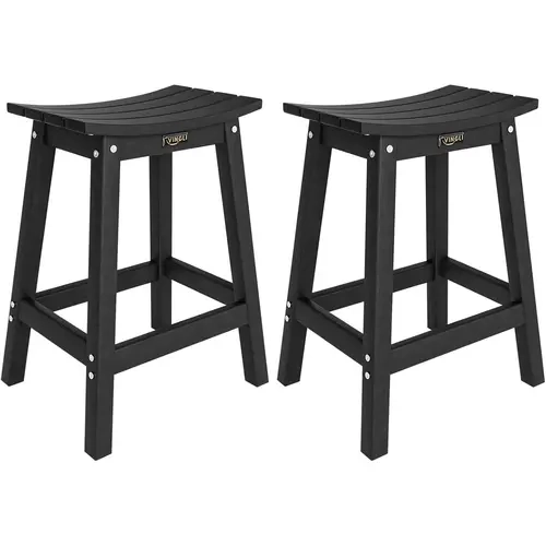 VINGLI 24/29-Inch Counter Height Barstools Set of 2, HDPE Ergonomic A-Shaped Frame Heavy-Duty Chairs, All-Weather Home Bar Furniture Fits Bar/Kitchen, Deck, Balcony, Dorm & Yard Home Decor Essentials