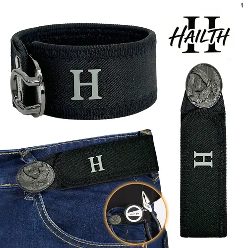American Eagle Men's Tactical Solid Color Belt - Patented Invisible Solid Buckle, Sturdy Elastic, Adjustable Comfort Fit, Embossed Logo, Streetwear Casual EDC Accessory for Wedding Groom Everyday Wear