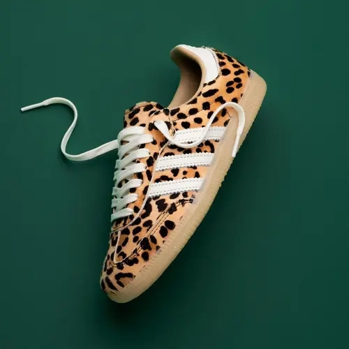 Adidas Wmns Samba OG 'Leopard White Grey' Women's Leather Closed Round Toe Lace-Up Rubber Trainers - Midfoot Strap, All-Season Lightweight Comfortable Classic Retro Casual Sneakers, Walking Shoes, Sports Shoes, True-to-Standard Sizes Footwear for Women