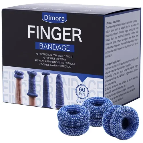 Dimora Finger Cots, Pack of 60 Finger Protectors, Breathable Bandages for Wound Care, Stretchy Sleeves for Gardening, Fitness and Cargo Handling giftideas