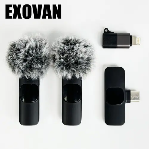 2-Pack Wireless Mini Lapel Microphones for iPhone & Mobile Phones - Phone Accessories, Noise Reduction, Distinct Stereo Sound, High-Quality Audio for Vlogging Equipment, Podcast Setup, Filming