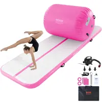 VEVOR 2-Piece Inflatable Gymnastics Air Mat Set - Exercise Mat with Electric Pump, Air Roller Barrel, Anti-Slip Grip, Multi-Size PVC Composite for Home & Gym #SohoChic