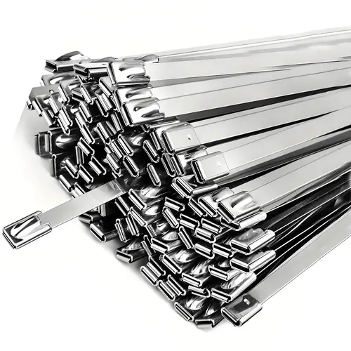 100-Pack 304 Stainless Steel Zip Ties, 11.8 in Durable Heavy-Duty Self-Locking Ties, 200 lbs Strength, UV-Resistant, Fire-Resistant, Outdoor-Ready, Easy-to-Use for Cable Bundling, Farm Machinery Projects