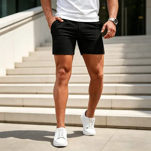 GINGTTO Men's 5 Inch Shorts Casual Stretch Slim Fit Chino Shorts Comfort Tapered Leg Skinny Short Pants Fathersdaygift