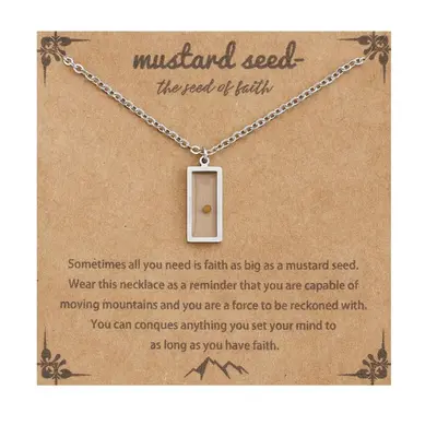 Unisex Minimalist Mustard Seed Mirror Finish Stainless Steel Pendant Necklace - Hypoallergenic, Skin-Gentle, Durable, Adjustable Christian Geometric Charm Jewelry for Women, Tarnish Proof, Daily Wear, All Seasons, Gift-Ready for Birthday, Anniversary