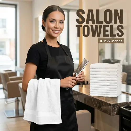 Utopia Towels 24-Pack Unisex Absorbent Drying Multifunctional Cotton Hair Towels (16x27") - Breathable, Modern for Bathrooms, Salon-Gym Use