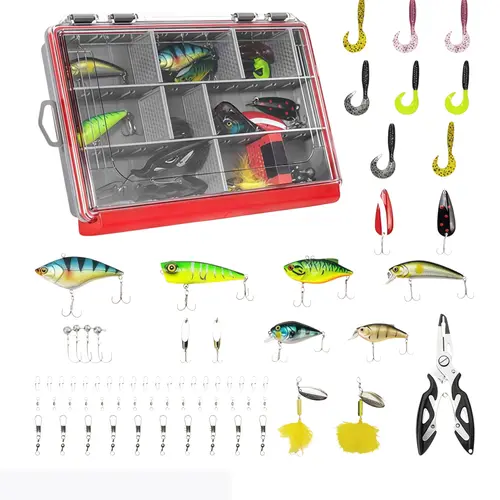 KastKing MadBite Fishing Kit –71/143/182/265/400PCS Complete Tackle Set with Hooks, Sinkers, Bobbers & Storage Box for Bass, Trout & Panfish Fishing Practice Casting Lure