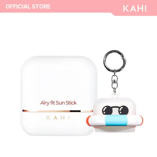 KAHI Airy Fit Sun Balm Stick + Tube Silicone Keyring - Chemical-Free Facial Sunscreen with Advanced Sun Filters, Broad Spectrum SPF 50+, Hydrating, Waterproof, Non-Greasy Korean Skincare for All Skin Types
