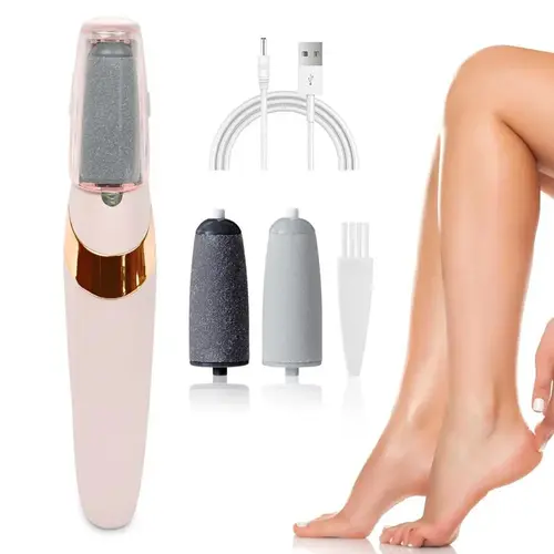 Rechargeable Electric Foot File - Exfoliating Callus Remover, Unisex Home Foot Care Single Item, Hard Skin Remover, Pedicure System with Replacement Head, Adult Selfcare Grinding Tool
