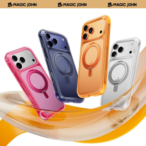 【DealsForYouDays】MAGIC JOHN iPhone 17 Pro/Pro Max Case | MagSafe, 360° Rotating Stand, Shockproof Air Cushion, Matte Anti-Fingerprint summerwins