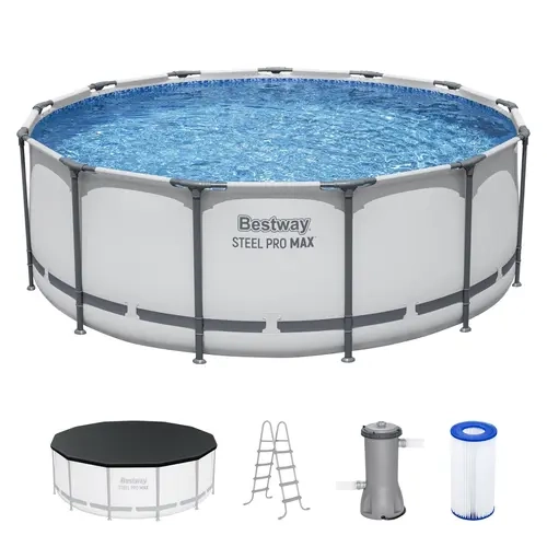Bestway Steel Pro MAX 13'x48" Round Above Ground Swimming Pool with Pump & Cover