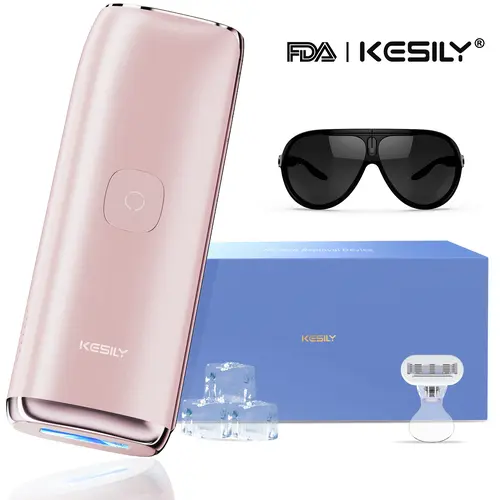 KESILY By OVUTEK IPL Laser Hair Removal Device for Women - Painless Plastic Tool with Sapphire Ice-Cooling Soothing Feature, Permanent Hair Removal for Face-Body-Bikini, Visible Results in 3 Weeks, Adulting Women Gift for Smooth Legs