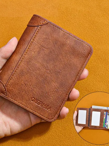 PU Leather Trifold Wallet for Men RFID Blocking Leather Wallets,Large Capacity Wallet,Multi Slot ID Holder With Driver License Compartment For Work Travel,#summerwins