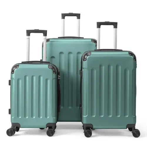 Ubesgoo Unisex 3-Piece ABS Plastic Luggage Bundle Set - 20/24/28in Travel Luggage Bags, 20in Compact Crash-Proof Carry-On Roller Bag, Airline-Compatible Baggage Solution for Family Outings, Abrasion-Resistant, Corner Guards, Removable Wheels, Non-TSA Lock