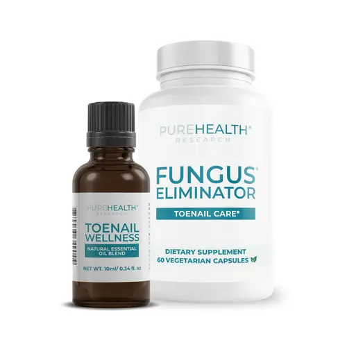 PUREHEALTH Research 2-in-1 Toenail Fungus Eliminator Supplement & Wellness Oil Bundle - Toenail Fungus Support For Yellow, Thickened & Crumbly Nails