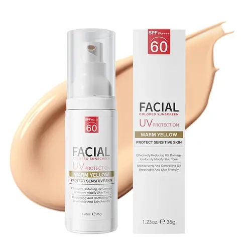 Tinted Sunscreen SPF 60 for Face - 2-in-1 Mineral Sunscreen & Makeup Primer, Lightweight Hydrating Protection for All Skin Types