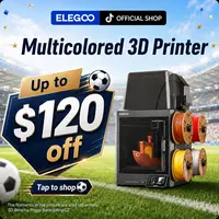 ELEGOO Centauri Carbon 2 Combo 3D Printer - Fully Auto Leveling, 500mm/s Fast Printing, CoreXY Structure, 256x256mm Large Build Area, Multicolor Capable, Beginner-Friendly Printer for Family Use | 3D Printing Supplies, tiktokshopbacktoschool, Smart Monito