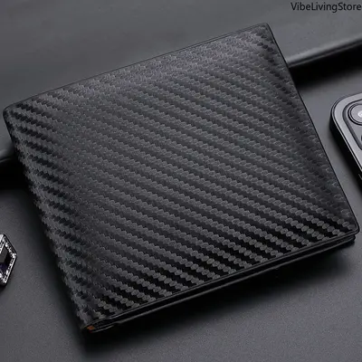 Men's Durable Bifold Wallet - Minimalist, Lightweight, Multi-Functional Carbon Fiber Texture Card Holder with Integrated Zipper Coin Pocket for Casual Daily Use, Mens Gifts, All-In-One Men's Wallets