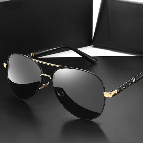Unisex Polarized Double Bridge Aviator Sunglasses - PC UV-Protection Lens Polycarbonate Lightweight Durable Eyewear, Sunglasses for Women Men's Accessories for Casual Driving