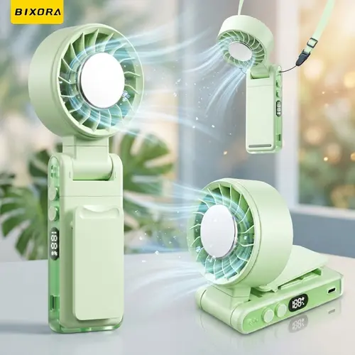 Basemo Rechargeable Wearable Personal Fan, Clip on Neck Hanging Waist Mounted, Fast Cooling, 360 Degree Flexible Adjustment, 5 Speed Settings, Multifunctional Clip, USB Powered, Portable for Office Outdoor Travel