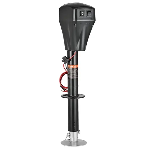 VEVOR 5000 lbs Heavy Duty Carbon Steel Electric Trailer Jack with 2-Way Connector, Emergency Hand Crank Backup, Built-In LED Work Lights, Weatherproof Cover, Touch-Button Control, 10"-28.3" Range for RVs, Trailers (Tool Upgrade), Led Lights