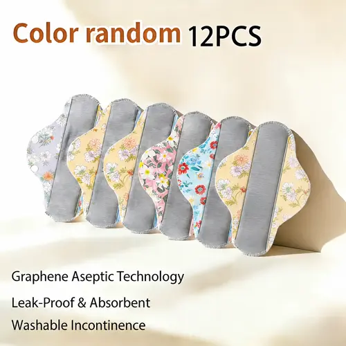 6/12PCS Reusable Graphene Incontinence Pad – Bladder Leak-Proof, Breathable, Antibacterial, Eco-Friendly Absorbent Pad for Women, Elderly Women, Postpartum Moms (Not Recommended for Menstrual Use)
