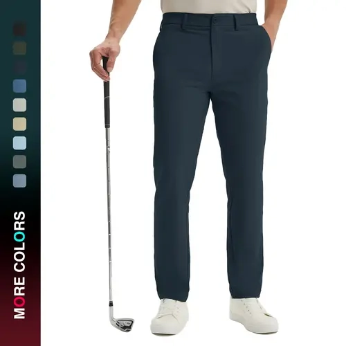 MAELREG Mens Golf Pants with 4 Pockets - 30"/32"/34"  Lightweight Water Repellent Work Dress Pants Casual Comfy Trousers