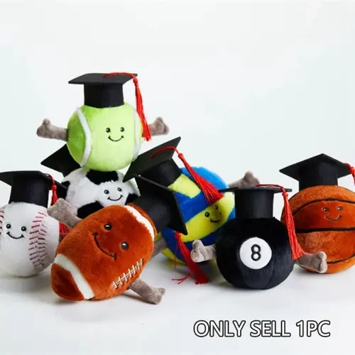 Doctor Hat Basketball Football Rugby Tennis Volleyball Baseball Plush Toy, Fan Collection Decoration, Desktop Ornament, Birthday Gift, Graduation Present