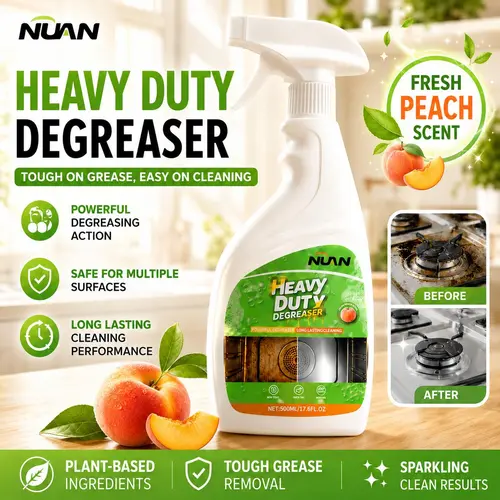 NUAN heavy duty degreaser Spray 500ml – Tough Grease & Oil Cleaner for Stove, Oven, Countertop & Range Hood