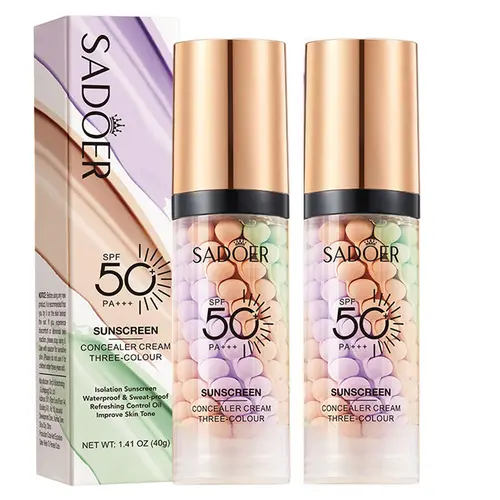 2 piece Primer for Face Before Makeup, One Step Color Corrector Primer, SPF 50 PA+ 3 In 1 Sunscreen Isolation Cream, Color Correcting Facial Serum Oil Control & Moisturizing Skin Tone summerwins,summerwins