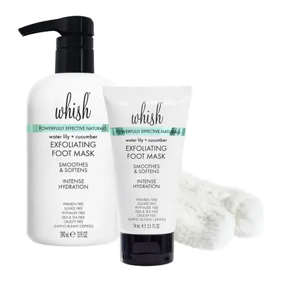 Whish Mega 13oz Exfoliating Foot Mask w/ 2.5oz & Socks