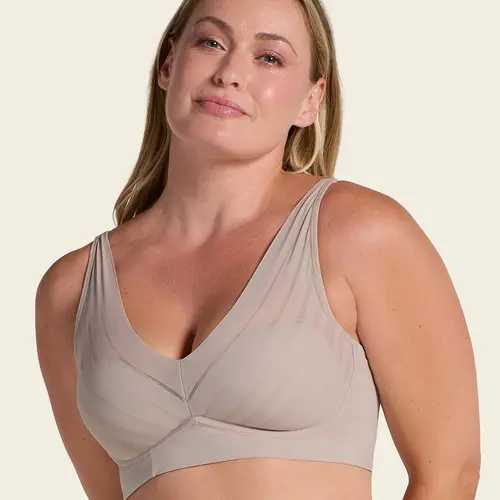 Leonisa Daily Lace Wireless Support Bra -  Basic Everyday Womenswear Striped