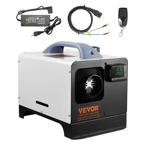 【toolupgrade】VEVOR 12V 8KW Aluminum Heating System, All-in-1 Outdoor Heater with Bluetooth Control, LCD Display, 12V Plug, 8h Continuous Adjustable Heat, 1 gal Per Night, Automatic Heating & Timer for Car RV