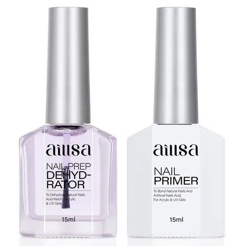 AILLSA Nail Dehydrator and Bond Primer Set, 2 Pcs 15ml Acid-Free Natural Nail Prep Tool Kit Quick-Dry & Safe for Nails, for UV Gel, Acrylic, Gel Nail Polish & Press-On Nails  backtoschool sohochic, Manicure, Nail Art, Moisture, Gel Nails At Home