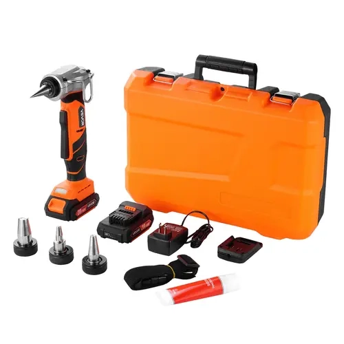 【summerfinds】VEVOR Cordless Tube Expander, 20V Max 22000 RPM Motor Multi-Size Kit for 1/2"-1" PEX-A Pipe Projects, 3 Expanding Heads, 2x2AH Batteries, Fast Charging Charger, Tool Box, Carrying Case, Father's Gift, Construction Gear, Compact Body
