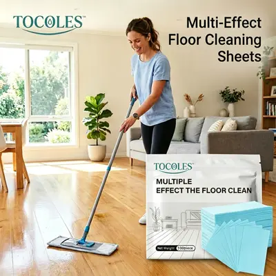 100-Pack Concentrated Floor Cleaning Tablets Sheets, Mild Scent Household Multipurpose Floor Cleaner with Antibacterial, Deodorization & Polishing for Hardwood, Laminate, Tile Surfaces