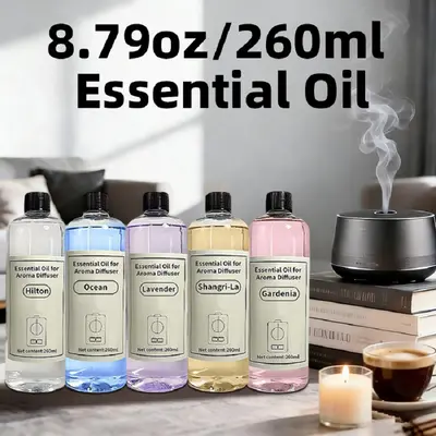5-Scent Aroma Scented Floral Fragrance Oils (260ml/8.8oz) - 5 Basic Essential Oils Blend, Freshener for Aroma Diffusers & Humidifiers, Ideal Female Festival & Valentine's Day Gifts