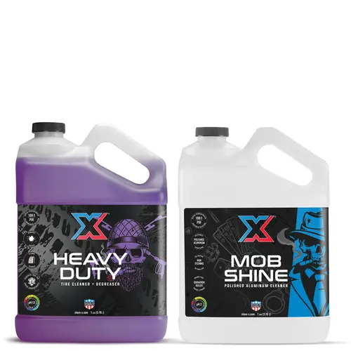 Chem-X Automotive Degrease + Shine Bundle, Heavy Duty High Efficiency Engine Degreaser Cleaner for Cars, Detailing Solution That Cleans Buildup, Revives Shine, Delivers 0-Streak Clarity for Daily Drivers