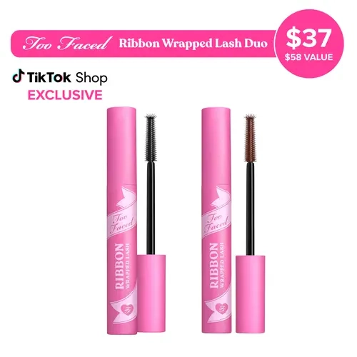 Too Faced Ribbon Wrapped Lash Tubing Mascara Duo - Extreme length, Black & Chocolate