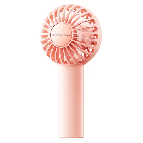 SWEETFULL Mini Portable ABS Plastic Handheld Fan - Cordless Rechargeable Built-in 2000mAh Battery, 3 Speeds, 3H-10H Running Hrs, 3H Charging, USB Charger, Silent Operation, Cute Pink, for Women, Travel, Party, Club Essentials