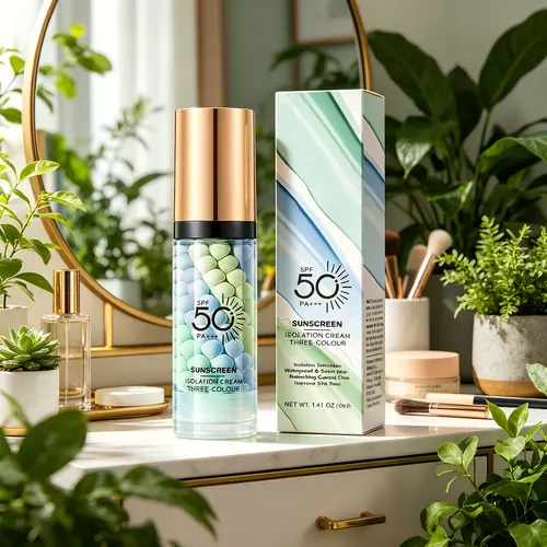 One-Step 3-in-1 Color Correcting Face Primer, SPF 50 Sunscreen & Isolation Cream, Oil-Control, Hydrating & Imperfection-Blurring, Radiant Glow for All Skin Types