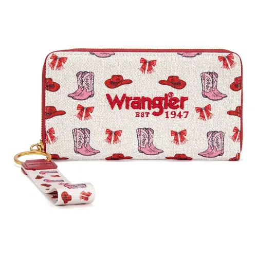 Wrangler Rodeo Icons Wallet for Women Western Wristlet Wallets Large Travel Wallet Ladies Female Wallet with RFID Blocking