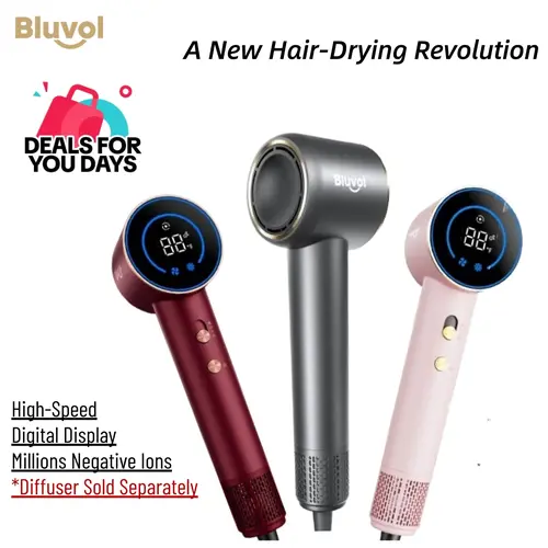 Bluvol by Fanttik Travel Hair Dryer, High Speed lonic AquaGlow Tech Blow Dryer with HD Display, Magnetic Concentrator, Brushless Motor - Formely FanttikSolo AURA H10 APEX, Summerhairstyles,dorm essentials, Sep FallPick