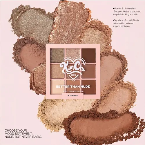 KimChi Chic Beauty Better Than Nude Eyeshadow Palette - Cool-toned, High Pigment, Squaline, Vitamin E