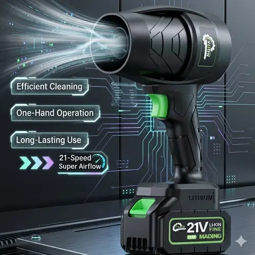 Nuokaiqi 220W High-Speed Handheld Portable Dust Blower - Compact Design, 1-Hand Operation, Ultra-Strong Airflow, Dust Removal, Water Blowing Functions, Ideal for Outdoor Camping