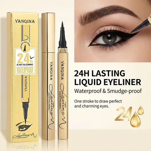 Summervibes Waterproof Longwear Black Eyeliner - Ultra-Fine Precise Tip, Quick-Dry, High-Intensity, Smudge-Resistant, No Flaking/Fading, Smooth Application, Long-Lasting Line, Cosmetic, Ideal Christmas Beauty Gift