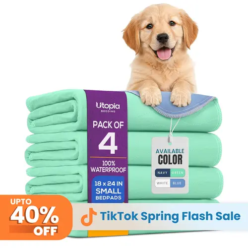 Utopia Bedding 34x52 in Set of 4 Reusable Washable Waterproof Cloth Dog Pee Pads - Soft Surface Feels Gentle on Skin, Durable for Repeated Use, Incontinence Solution for Pet Training, Kids