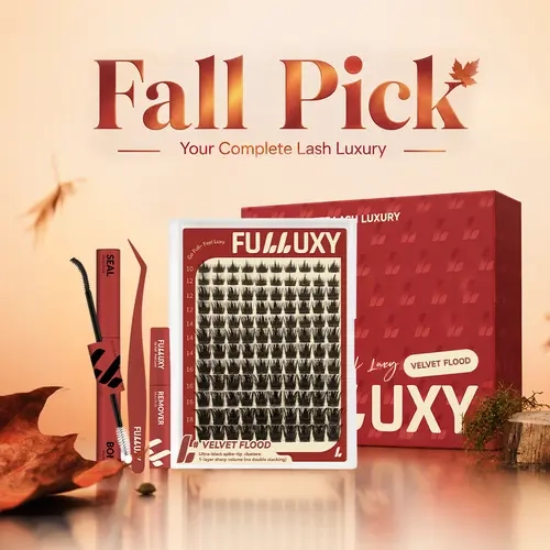 Fulluxy Velvet Flood | Signature Spike Lashes No Stacking Needed, Long-Lasting & Easy DIY | Complete Set with Glue Remover & Tweezer for Beginners | One Layer = Bold, Luxe Volume